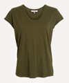 Frame Easy Scoop Neck T-shirt In Dark Green