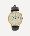 Shop Designer Vintage Mens 1940s Unver Chronograph Gilt Watch In Black