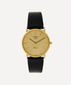 Shop Designer Vintage Mens 1980s Longines Presence Gilt Quartz Watch In Black