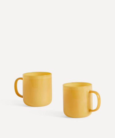 Hay Borosilicate Jade Yellow Glass Mugs Set Of Two