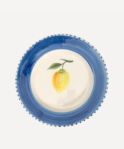 Anna + Nina Sicilian Lemon Ceramic Plate In Multi