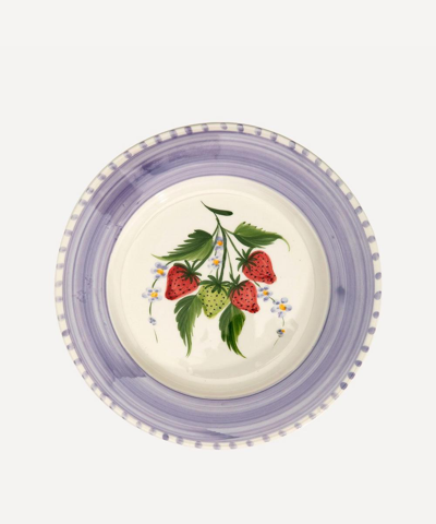 Anna + Nina Strawberry Fields Ceramic Plate In Multi