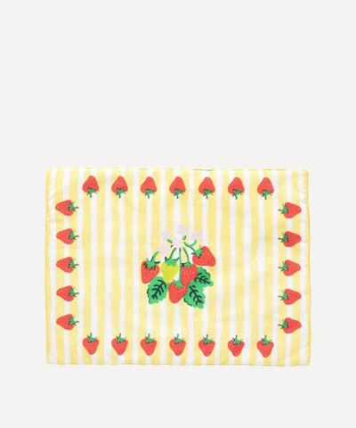Anna + Nina Strawberry Fields Cotton Placemat In Multi