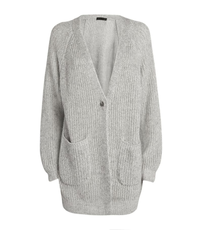Fabiana Filippi Oversized Knit Plain Cardigan In Grey