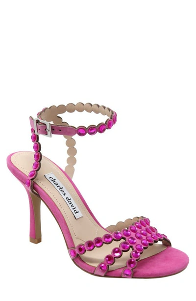 Charles David Penelope Embellished Suede Stiletto Sandal In Orchid