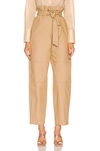 Max Mara Canossa Belted Paperbag-waist Cargo Pants In Caramel