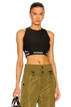 Monse Halter Sports Logo Crop Top In Black