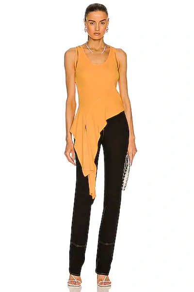 Helmut Lang Asymmetric Tank Top In Orange