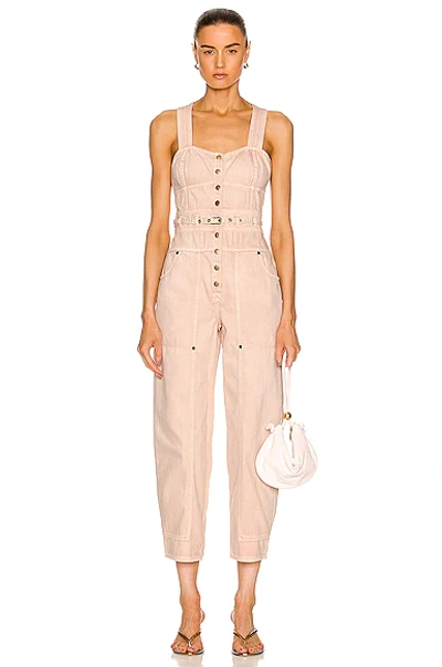 Ulla Johnson Jonah Belted Cotton Jumpsuit In Sweetbriar