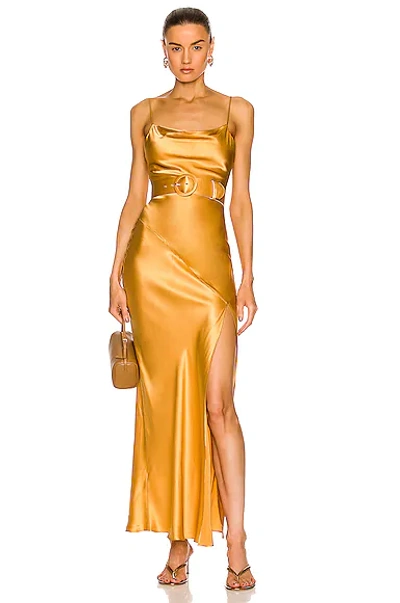 Nicholas Simone Cowl Neck Gown In Desert