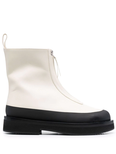 Neous White Leather Malmok Boots