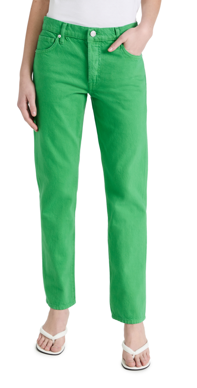 Frame Le Slouch Mid-rise Straight Jeans In Green