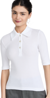 Rosetta Getty Short-sleeve Cotton Polo Shirt In White