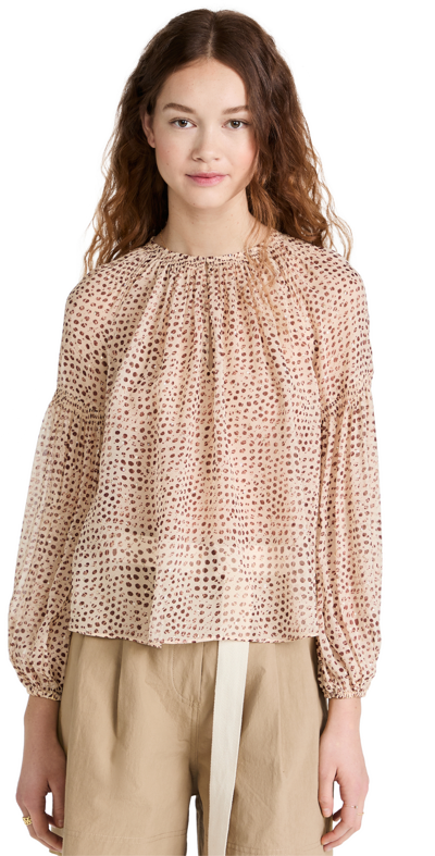 Ulla Johnson Bellita Blouse In Leopard Ikat Dot