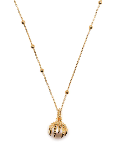 Kasun London Dragon Pearl-pendant Necklace In Gold