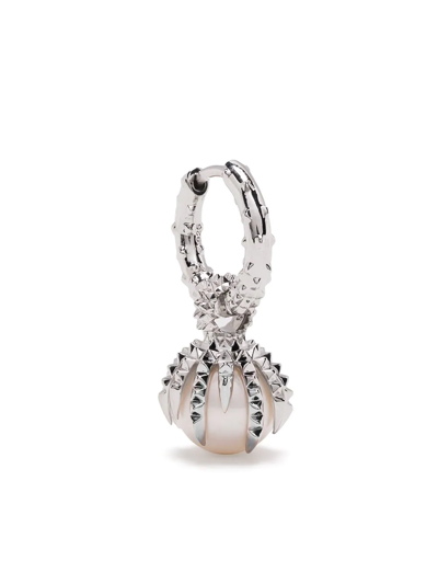 Kasun London The Dragon And The Pearl Hoop Earrings In Silber