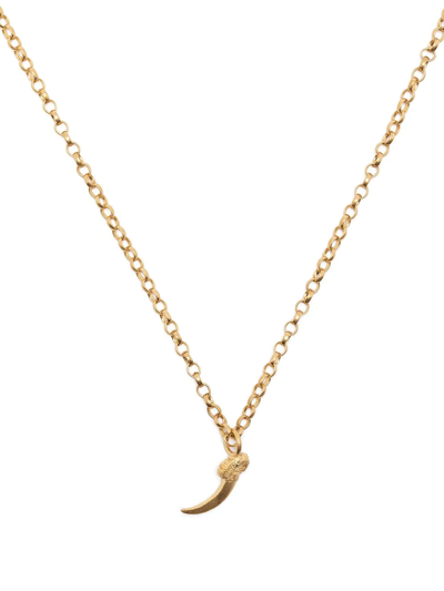 Claire English Scrimshaw Gold-plated Silver Necklace