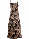 La Doublej Floral-print Flared Maxi Dress In Schwarz