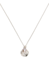Dower & Hall Hammered Disc Pearl Pendant Necklace In Silber