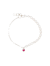 DOWER & HALL LUNA PEARL GARNET-DROP BRACELET