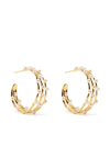 DOWER & HALL PEARL TRIPLE-ROW HOOP EARRINGS