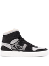 Philipp Plein Hi-top Sneakers Notorious Crystal Skull With Crystals In Black