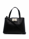 Furla Leather Tote Bag In Schwarz
