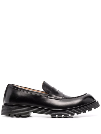 Premiata Penny-slot Leather Loafers In Black