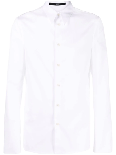 Sapio Collarless Button-up Shirt In White