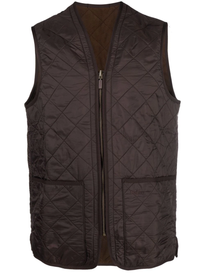 Barbour Quilted-finish Vest In Dark Brown