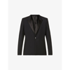 GIVENCHY MENS BLACK SINGLE-BREASTED HOOKED WOOL-MOHAIR BLEND BLAZER 40