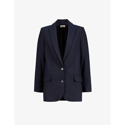 Zadig & Voltaire Voyage Single-breasted Woven Jacket In Craie