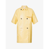 Max Mara Tondo Double-breasted Coated-cotton Coat In Yellow