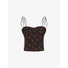 REFORMATION NOVENA CHERRY-PRINT CREPE TOP
