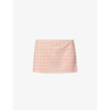 Miaou Checked Mid-waist Stretch-recycled Polyester Skirt In Baby Plaid