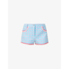 Moschino Houndstooth Tassel Trim Shorts In Fantasy Print Light Blue