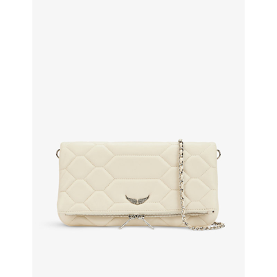 Zadig & Voltaire Womens Flash Rock Xl Quilted-stitch Leather Clutch Bag