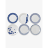 Royal Doulton Pacific Lines Porcelain Dinner Plates Set Of Six