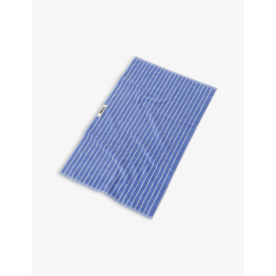 Tekla Blue Logo-embossed Organic-cotton Bath Towel 70cm X 140cm