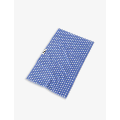 Tekla Blue Logo-embossed Organic-cotton Guest Towel 30cm X 50cm