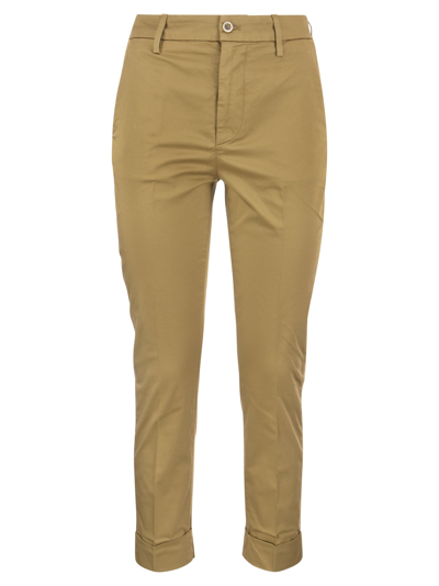 Dondup Erin - Slim Cotton Trousers In Tobacco