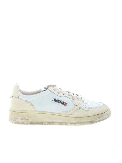 Autry Vintage Low Sneakers In Bianco