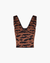 Nanushka Animal-print Tank Top In Black/brown