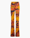 Attico Abstract-print Flared Trousers In 317 Orange Desert Shades