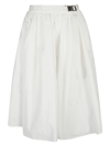 Moncler Adjustable Buckle-belt Skirt In Natural
