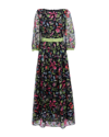 Emporio Armani Floral-embroidered Sheer-sleeve Dress In Fantasia