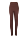 ANDREA ADAMO RIBBED KNIT SLIM TROUSERS