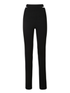 Andrea Adamo Ribbed Knit Slim Trousers In Black