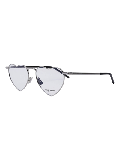 Saint Laurent 17fr40r0a In Silver Silver Transpa