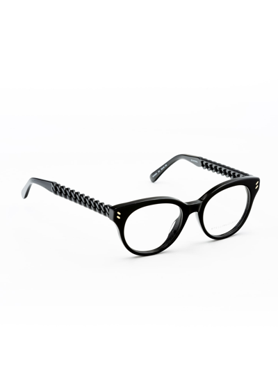 Stella Mccartney Falabella Chain Trim Glasses In Black Black Transpare